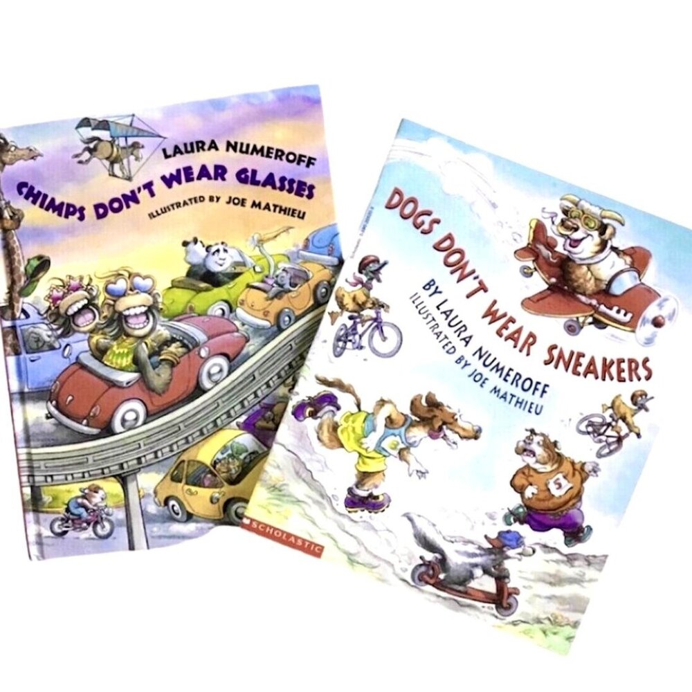 Chimps Don't Wear Glasses, & Dogs Don't Wear Sneakers Bundle By Laura Numeroff